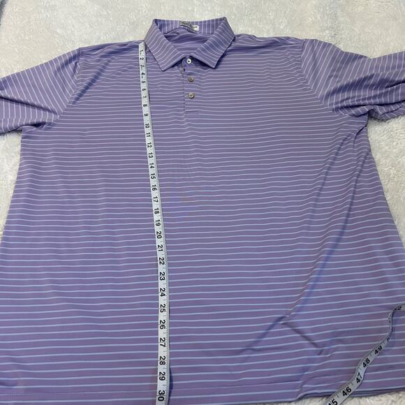 Mens Peter Millar Summer Comfort Golf Polo Shirt Purple/Blue Stripes Sz 2XL - Picture 5 of 7